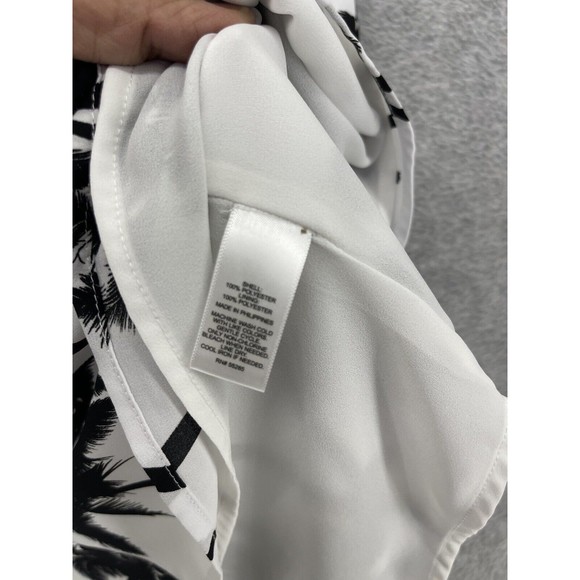 Express Women's Trapeze Blouse Palms Sleeveless Size XS Lined Tank Flowy - Picture 6 of 9